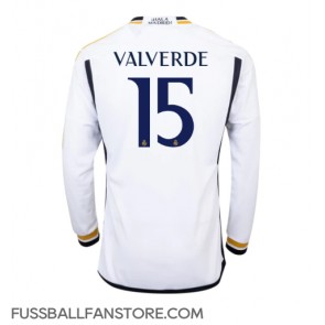 Real Madrid Federico Valverde #15 Replik Heimtrikot 2023-24 Langarm
